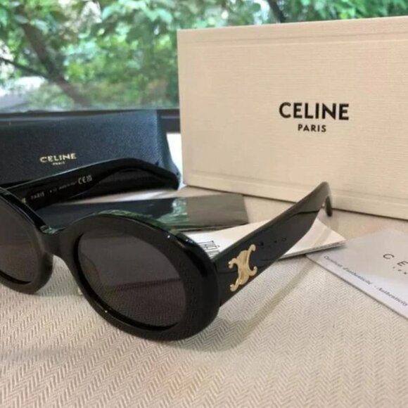 Celine CL40194 Triomphe Oval Women's Sunglasses Travel Authentic + Original Box - Picture 4 of 6